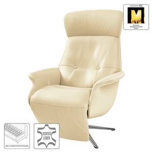 Fauteuil relax Anderson II Cuir Neto : Crème - Chrome brillant - Couvert