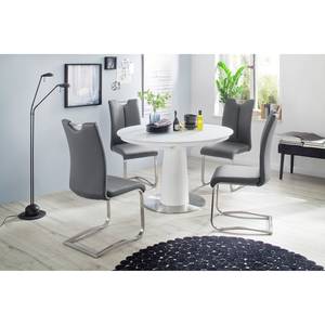 Chaises cantilever Anamela I (lot de 2) Imitation cuir / Acier inoxydable - Argenté - Gris