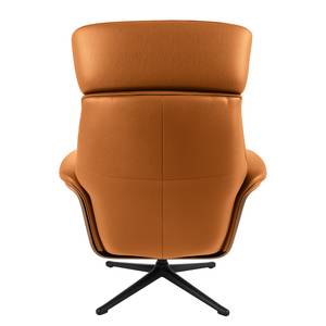 Fauteuil relax Anderson I Cuir véritable Neka : Cognac - Noir - Noyer