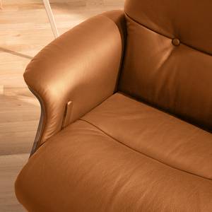 Fauteuil relax Anderson I Cuir véritable Neka : Cognac - Noir - Noyer