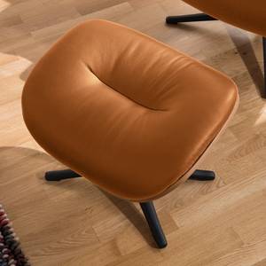 Fauteuil relax Anderson I Cuir véritable Neka : Cognac - Noir - Noyer