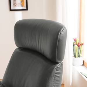 Fauteuil relax Anderson I Cuir véritable Neka : Gris - Noir - Noyer