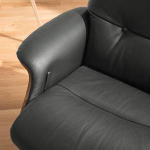 Fauteuil relax Anderson I Cuir véritable Neka : Gris - Noir - Noyer