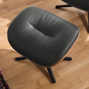 Fauteuil relax Anderson I Cuir véritable Neka : Gris - Noir - Noyer