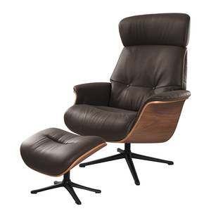 Fauteuil relax Anderson I Cuir Neto : Marron - Noir - Noyer