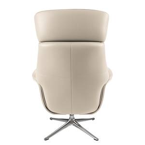 Relaxfauteuil Anderson II Echt leer Neka: Lichtgrijs - Chroomkleurig glanzend - Bedekken