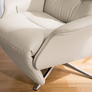 Fauteuil relax Anderson II Cuir véritable Neka : Gris clair - Chrome brillant - Couvert