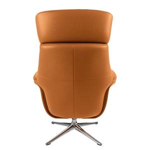 Fauteuil relax Anderson II Cuir véritable Neka : Cognac - Chrome brillant - Couvert