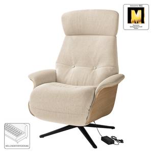 Fauteuil relax Anderson III Tissu Saia: Beige - Noir - Chêne