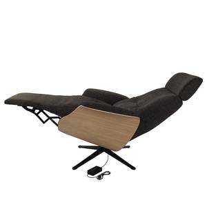 Fauteuil relax Anderson III Tissu Saia: Noir-Marron - Noir - Chêne