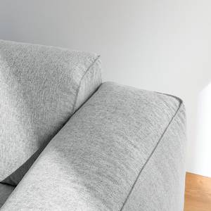 Hoekbank HUDSON 1,5-zits + chaise longue Geweven stof Saia: Lichtgrijs - Longchair vooraanzicht links