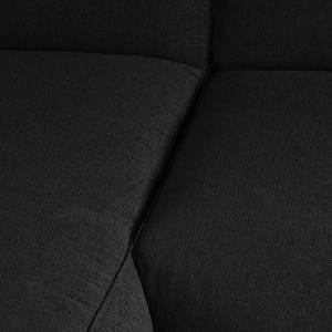 Ecksofa HUDSON 1,5-Sitzer mit Longchair Strukturstoff - Webstoff Saia: Anthrazit - Longchair davorstehend links