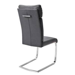 Chaises cantilever Sarena (lot de 2) Microfibre / Acier inoxydable - Argenté - Gris vieilli