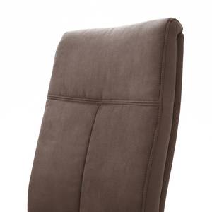 Chaises cantilever Aracala (lot de 2) Microfibre / Acier inoxydable - Argenté - Marron