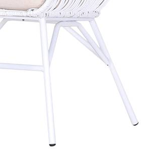 Fauteuil en rotin Candela (avec coussin d’assise) - Rotin / Métal - Blanc