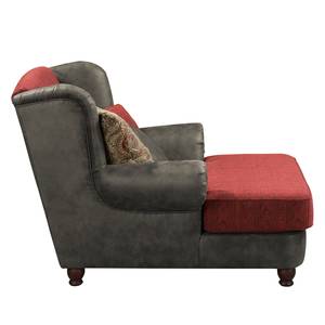 XXL-fauteuil Mosambik II structuurstof/antieke leerlook