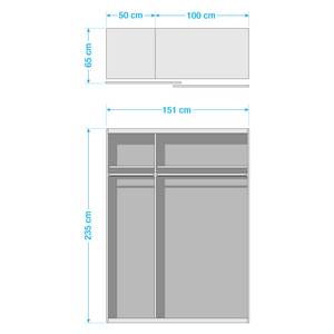 Zweefdeurkast Imperial I Zonder spiegeldeur - Sonoma eikenhouten look - Breedte: 151 cm