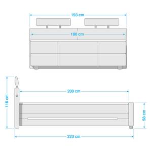 Lit boxspring Langholm Imitation cuir - Noir