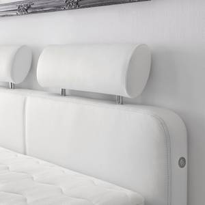 Lit boxspring Langholm Imitation cuir - Blanc