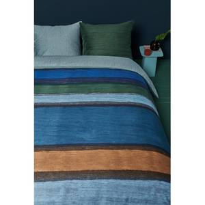Parure de lit en satin mako Rustic Lines Coton - Multicolore - 140 x 200/220 cm + oreiller 70 x 60 cm