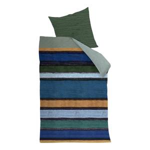 Parure de lit en satin mako Rustic Lines Coton - Multicolore - 140 x 200/220 cm + oreiller 70 x 60 cm