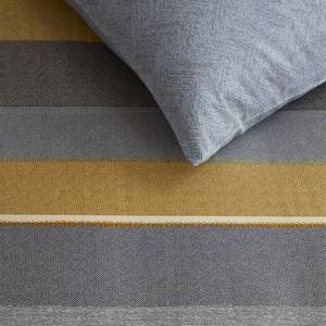 Parure de lit en satin mako Bodhi Coton - Jaune / Gris - 155 x 200 cm + oreiller 80 x 80 cm