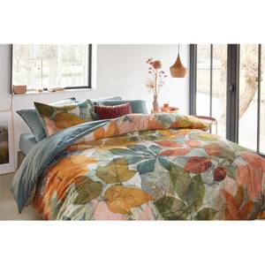 Parure de lit en satin mako Leafage Coton - Multicolore - 155 x 200 cm + oreiller 80 x 80 cm
