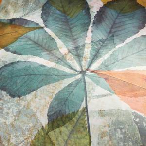 Mako-Satin-Bettwäsche Leafage Baumwollstoff - Mehrfarbig - 200 x 200/220 cm + 2 Kissen 70 x 60 cm