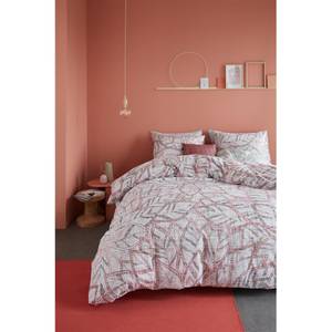 Parure de lit October Leaf Coton - Beige / Rose - 135 x 200 cm + oreiller 80 x 80 cm