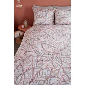 Renforcé beddengoed October Leaf Katoen - beige/roze - 135x200cm + kussen 80x80cm