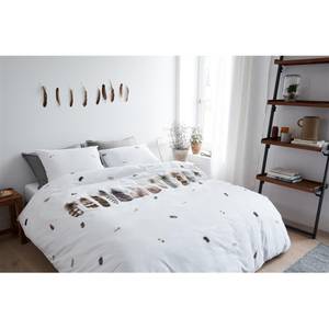 Renforcé beddengoed Wild Feathers Katoen - wit - 200x200/220cm + 2 kussen 70x60cm