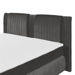 Boxspringbett Gadeby Samtoptik - Grau - 180 x 200cm