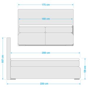 Lit boxspring Malm Microfibre - Marron foncé - 160 x 200cm