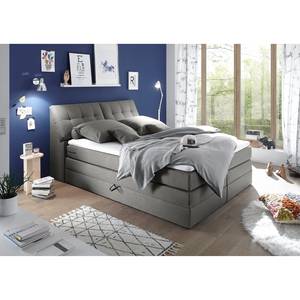 Lit boxspring Venslev Microfibre - Gris - 180 x 200cm