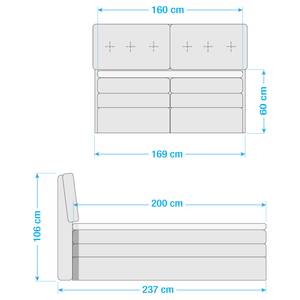 Lit boxspring Venslev Microfibre - Gris - 160 x 200cm