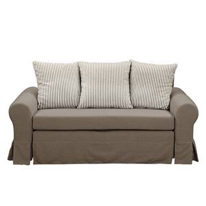 Slaapbank Larmond geweven stof - Taupe - Breedte: 165 cm