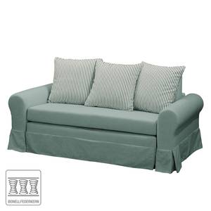 Canapé convertible Larmond Tissu - Gris menthe - Largeur : 185 cm