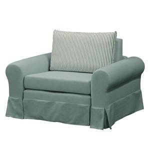 Fauteuil-lit LATINA Country avec housse Tissu - Tissu Sari / Tissu Habren: Gris menthe / Beige / Gris menthe - Largeur : 125 cm