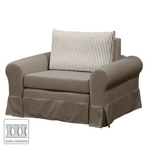 Slaapfauteuil LATINA Country met Hoes geweven stof - Geweven stof Sari / Geweven stof Habren: Taupe / Beige-Taupe