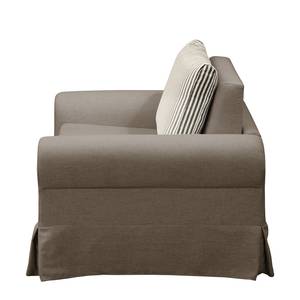 Fauteuil-lit LATINA Country avec housse Tissu - Tissu Sari / Tissu Habren: Taupe / Beige-Taupe - Largeur : 125 cm