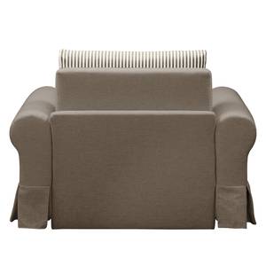 Fauteuil-lit LATINA Country avec housse Tissu - Tissu Sari / Tissu Habren: Taupe / Beige-Taupe