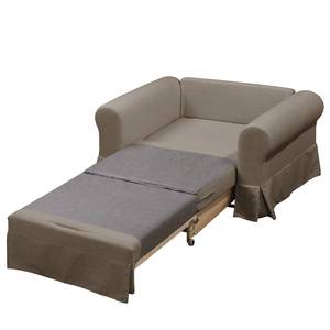 Fauteuil-lit LATINA Country avec housse Tissu - Tissu Sari / Tissu Habren: Taupe / Beige-Taupe - Largeur : 125 cm