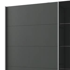 Armoire portes coulissantes Easy Plus I Graphite / Verre noir - 225 x 210 cm