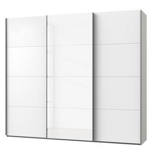 Armoire portes coulissantes Easy Plus I Blanc polaire / Verre blanc - 313 x 236 cm