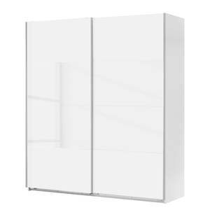 Schwebetürenschrank Easy Plus I Weiß/ Glas weiß - Polarweiß / Weißglas - 180 x 236 cm