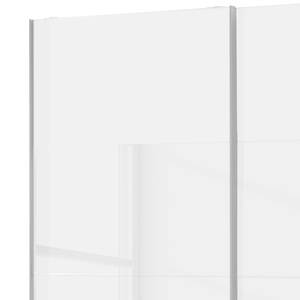 Schwebetürenschrank Easy Plus I Weiß/ Glas weiß - Polarweiß / Weißglas - 180 x 236 cm