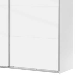 Armoire portes coulissantes Easy Plus I Blanc polaire / Verre blanc - 180 x 236 cm