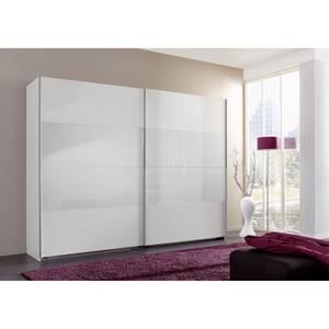 Armoire portes coulissantes Easy Plus I Blanc polaire / Verre blanc - 270 x 236 cm