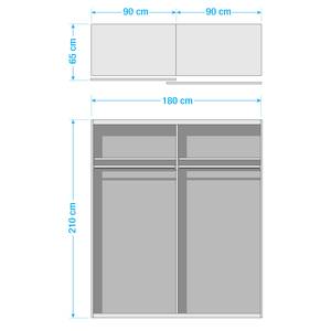 Schwebetürenschrank Easy Plus II Graphit - Grafit Dekor - 180 x 210 cm