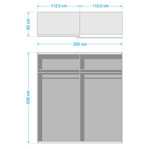 Armoire portes coulissantes Easy Plus II Imitation chêne parqueté - 225 x 236 cm